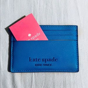 NWT Kate Spade Slim Card Holder In Monotone OceanSide